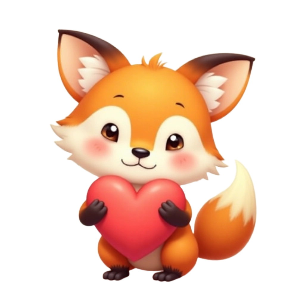 Cute Fox with Heart